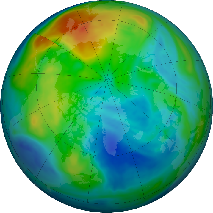 Arctic ozone map for 27 November 2017